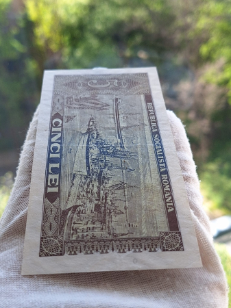 Romania 5 lei 1966, seria D.0184/854384, circulata [4]