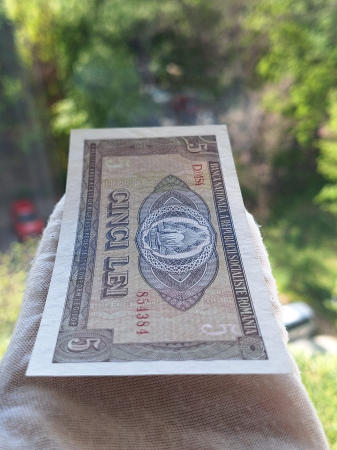 Romania 5 lei 1966, seria D.0184/854384, circulata [5]