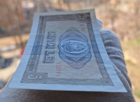 Romania 5 lei 1966, seria C.0130/824084, aproape necirculata [4]