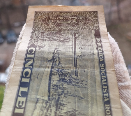 Romania 5 lei 1966, seria H.0171/934664, circulata [6]