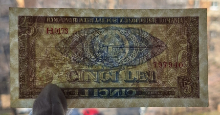 Romania 5 lei 1966, seria H.0173/797940, circulata, stare buna [2]