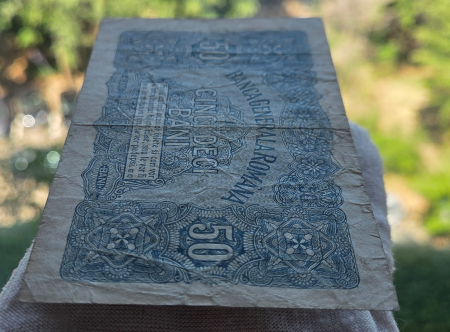 Romania 50 Bani 1917 B.G.R, Ocupatia Germana, circulata [4]