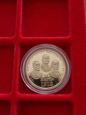 Monede - Romania, 50 Bani 2018 proof, 100 ani de la Unirea cu Basarabia