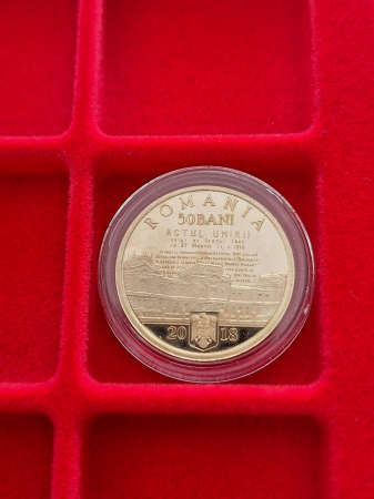 Romania, 50 Bani 2018 proof, 100 ani de la Unirea cu Basarabia [1]