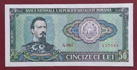 Bancnote Romania - Romania 50 lei 1966, seria A.0064/127689, UNC