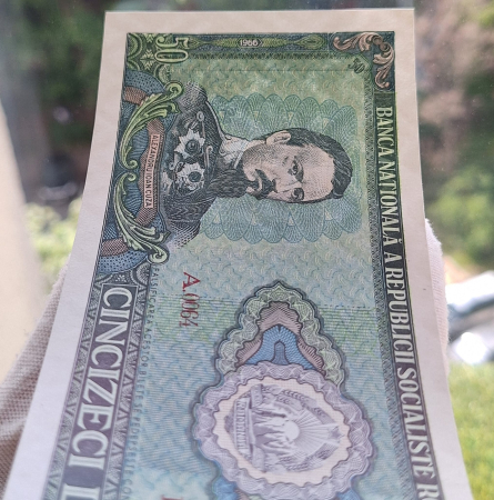 Romania 50 lei 1966, seria A.0064/127689, UNC [5]