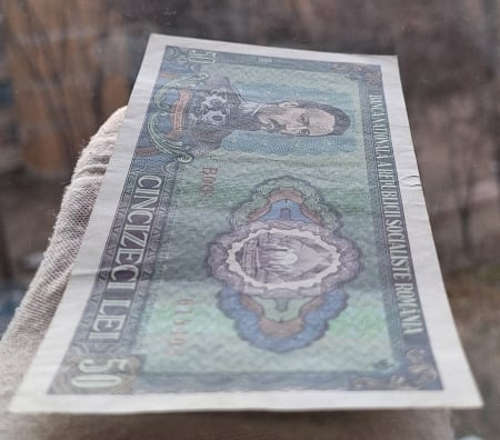 Romania 50 lei 1966, seria B.0036/618409, aproape necirculata [3]