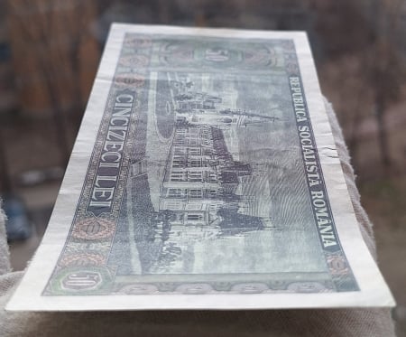 Romania 50 lei 1966, seria B.0036/618409, aproape necirculata [4]