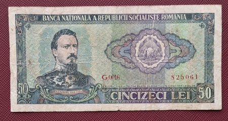 Bancnote Romania - Romania 50 lei 1966, seria G.0016/825061, circulata