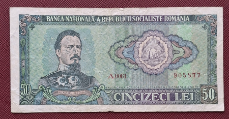 Bancnote Romania - Romania 50 lei 1966, seria A.0061/905877, circulata