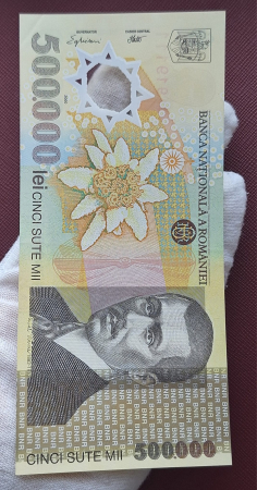 Romania, 500,000 lei 2000 polimer, semnatura Ghizari, seria 002D1919111, Aunc [3]