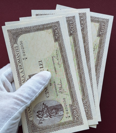 Romania 500 lei 1940, lot 5 bancnote serie consecutiva, UNC [1]