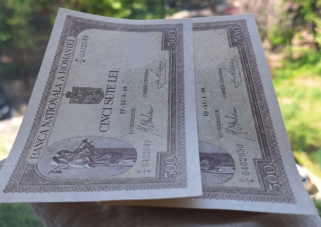 Romania 500 lei 1940, lot 5 bancnote serie consecutiva, UNC [7]