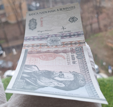 Romania, 500 lei 1992 seria C.0003/162236, filigran fata, UNC- [5]