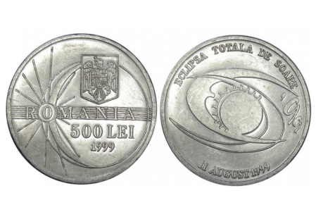 Monede - Romania 500 lei 1999, eclipsa, UNC
