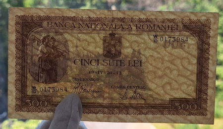 Romania 500 lei 20 Aprilie 1942, seria W/10 0173984, circulata [2]