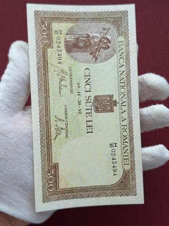 Romania 500 lei 20 Aprilie 1942, seria H/10 0243494, UNC- [6]