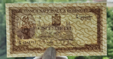 Romania 500 lei 20 Aprilie 1942, seria H/10 0243494, UNC- [2]