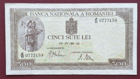 Bancnote Romania - Romania 500 lei 20 Aprilie 1942, seria Z/10 0773159, circulata