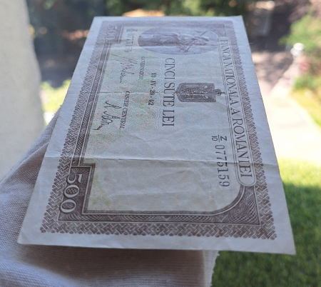 Romania 500 lei 20 Aprilie 1942, seria Z/10 0773159, circulata [3]