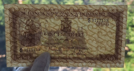 Romania 500 lei 20 Aprilie 1942, seria Z/10 0773159, circulata [2]