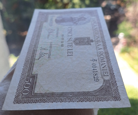 Romania 500 lei aprilie 1941, seria Z/7 0041829, circulata [3]