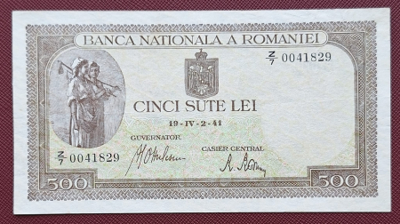 Bancnote Romania - Romania 500 lei aprilie 1941, seria Z/7 0041829, circulata