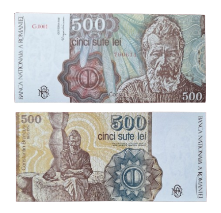 Bancnote Romania - Romania, 500 Lei Aprilie 1991, Constantin Brancusi, necirculata