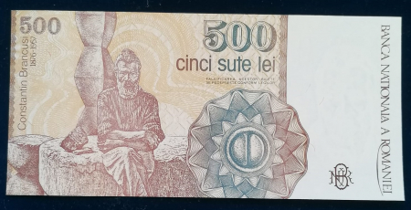 Romania, 500 Lei Aprilie 1991, Constantin Brancusi, necirculata [5]