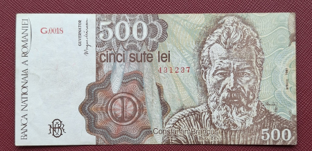 Bancnote Romania - Romania, 500 Lei Aprilie 1991, seria G.0018/431237, stare buna