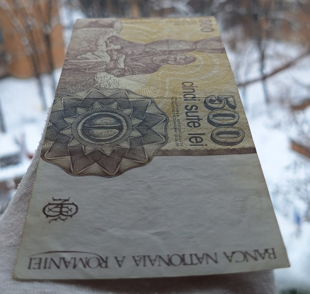 Romania, 500 Lei Aprilie 1991, seria G.0018/431237, stare buna [4]