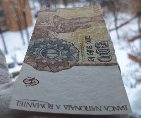 Romania, 500 Lei Aprilie 1991, seria F.0003/709198, Aunc [4]