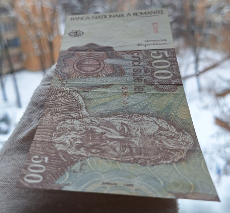 Romania, 500 Lei Aprilie 1991, seria E.0001/826137, stare buna [4]