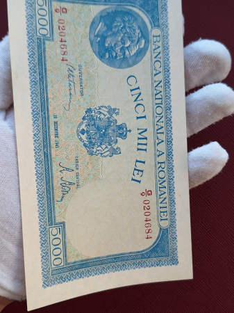 Romania, 5000 lei 22 Decembrie 1945, seria G/9 0204684, necirculata [7]