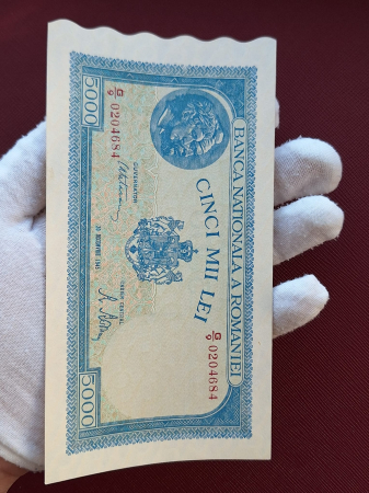 Romania, 5000 lei 22 Decembrie 1945, seria G/9 0204684, necirculata [6]