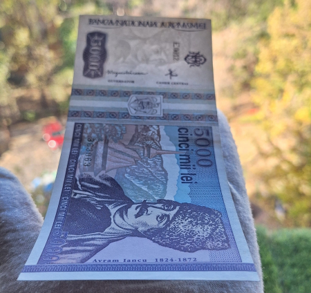 Romania, 5000 lei 1993, Avram Iancu, seria E.0012/363063, circulata [4]