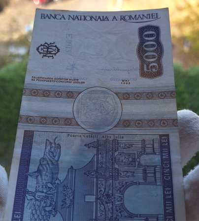 Romania, 5000 lei 1993, Avram Iancu, seria E.0012/363063, circulata [7]