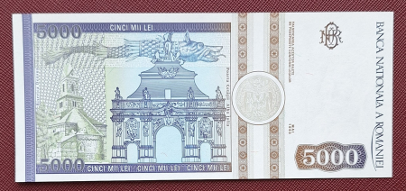 Romania, 5000 lei 1993, seria E.0026/560760, necirculata [1]