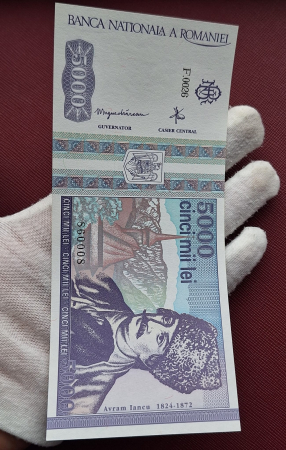 Romania, 5000 lei 1993, seria F.0026/860008, necirculata [6]