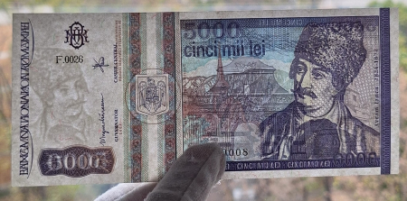 Romania, 5000 lei 1993, seria F.0026/860008, necirculata [2]