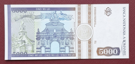 Romania, 5000 lei 1993, seria E.0026/560761, necirculata [1]