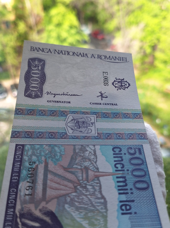 Romania, 5000 lei 1993, seria E.0026/560761, necirculata [6]