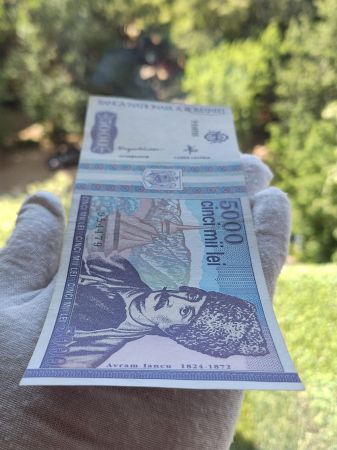 Romania, 5000 lei 1993, seria H.0016/954479, aproape necirculata [5]