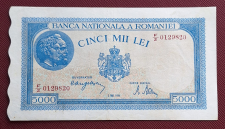 Bancnote Romania - Romania, 5000 lei 2 Mai 1944, seria F/2 0129820, stare buna
