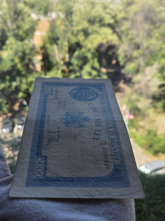 Romania, 5000 lei 20 Martie 1945, seria K/4 0090458, circulata [3]