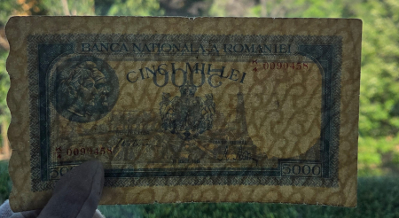 Romania, 5000 lei 20 Martie 1945, seria K/4 0090458, circulata [2]