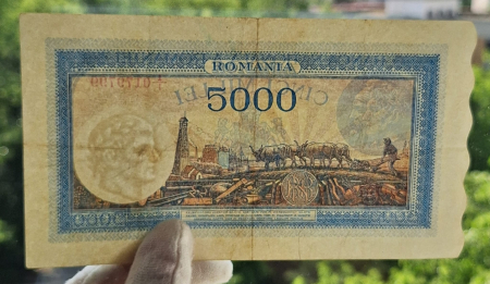 Romania, 5000 lei 28 Septembrie 1943, seria I/1 0179799, stare buna [3]