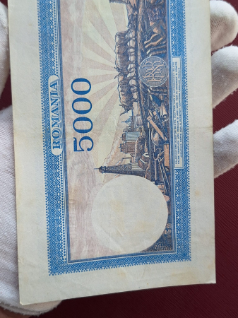 Romania, 5000 lei 2 Mai 1944, seria W/1 0708062, stare buna [7]