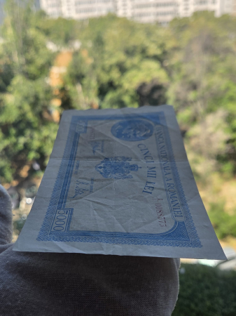Romania, 5000 lei Septembrie 1943, seria I/1 0088373, circulata [3]