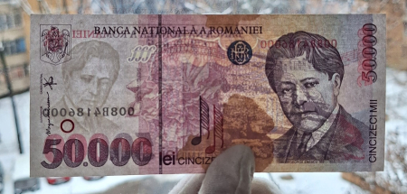 Romania, 50000 lei 1996, seria 008B4186000, aproape necirculata [2]